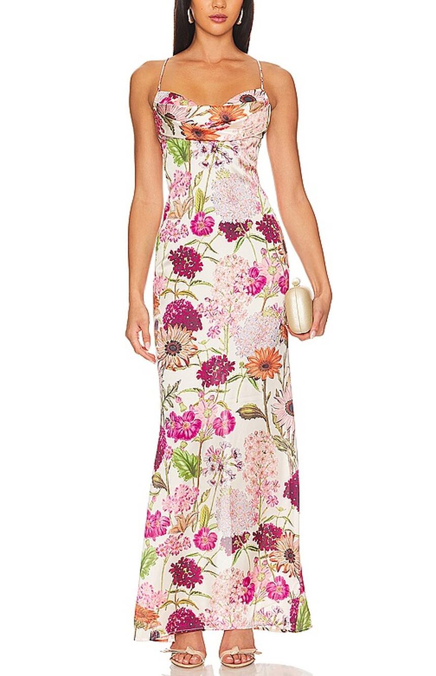 Katie May Floral Fuchsia Tara Gown Size M - Picture 1 of 5